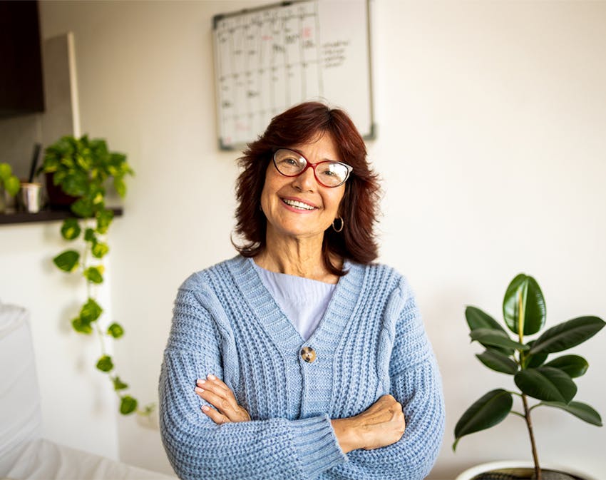older woman smiling