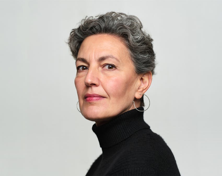 older woman looking into the camera