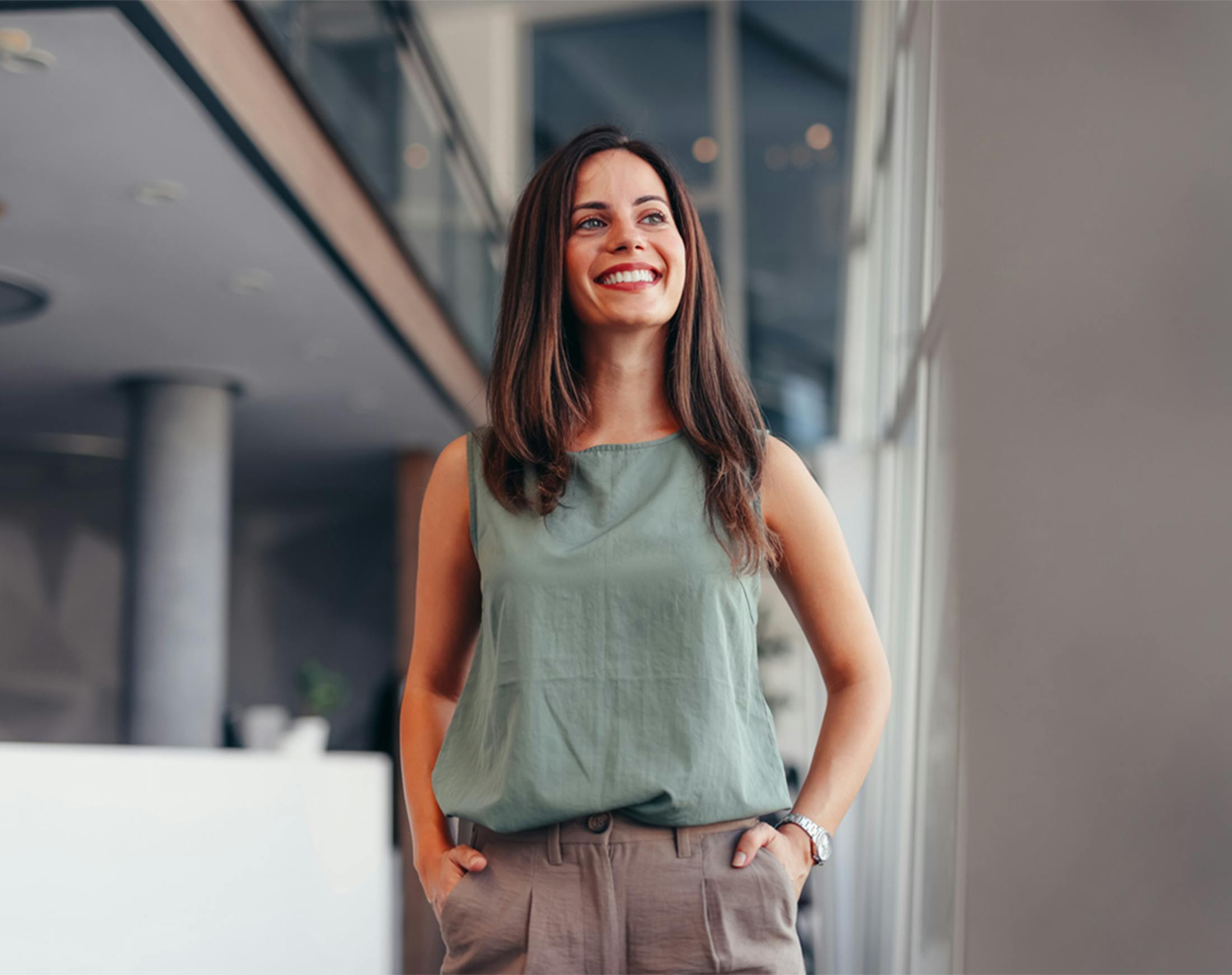 woman smiling