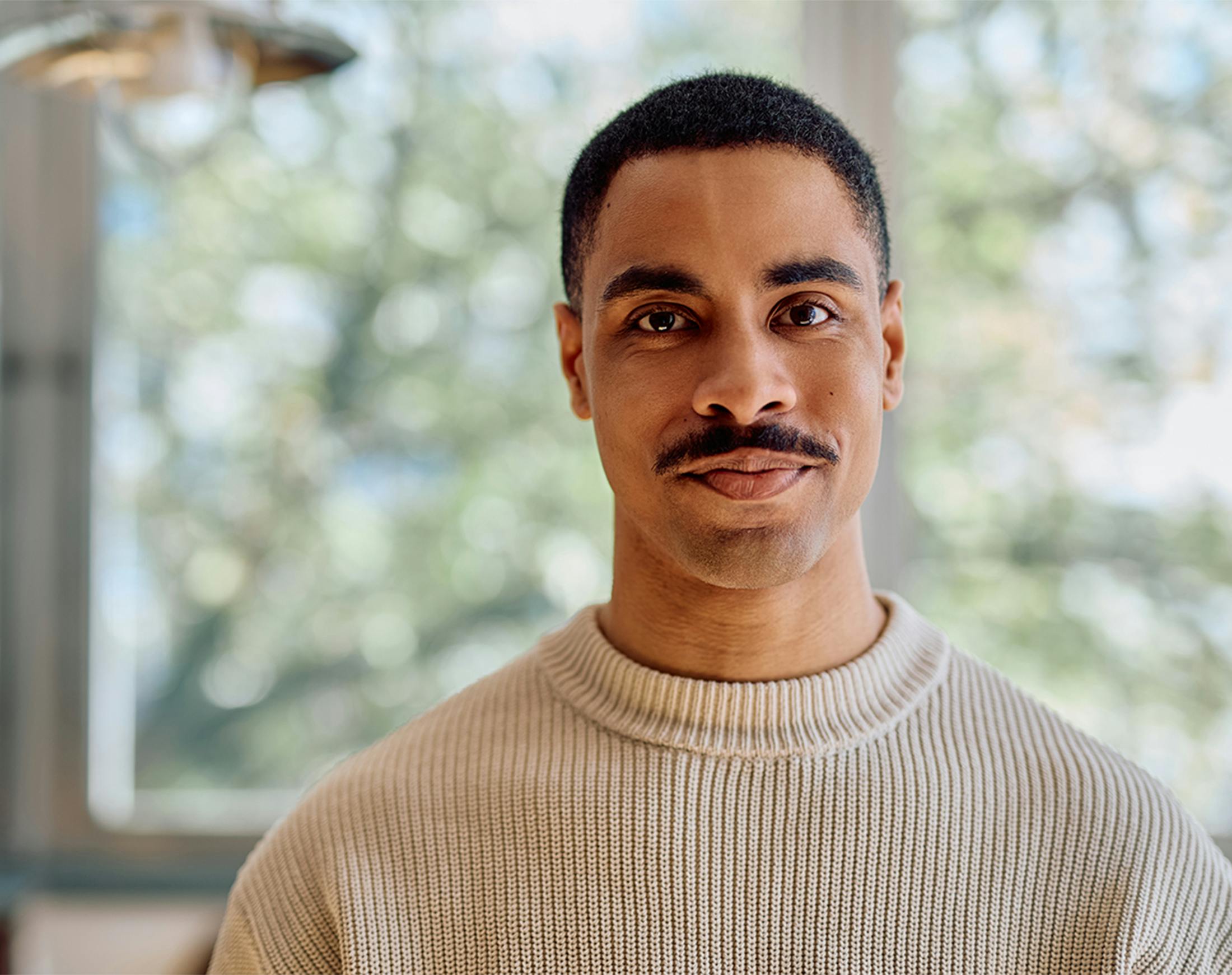 man looking into the camera