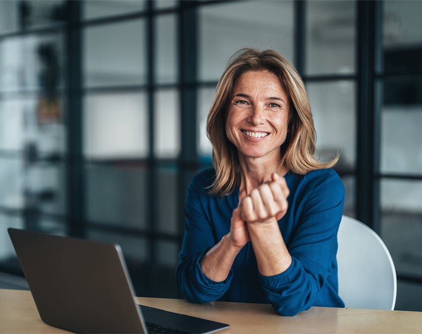 woman smiling