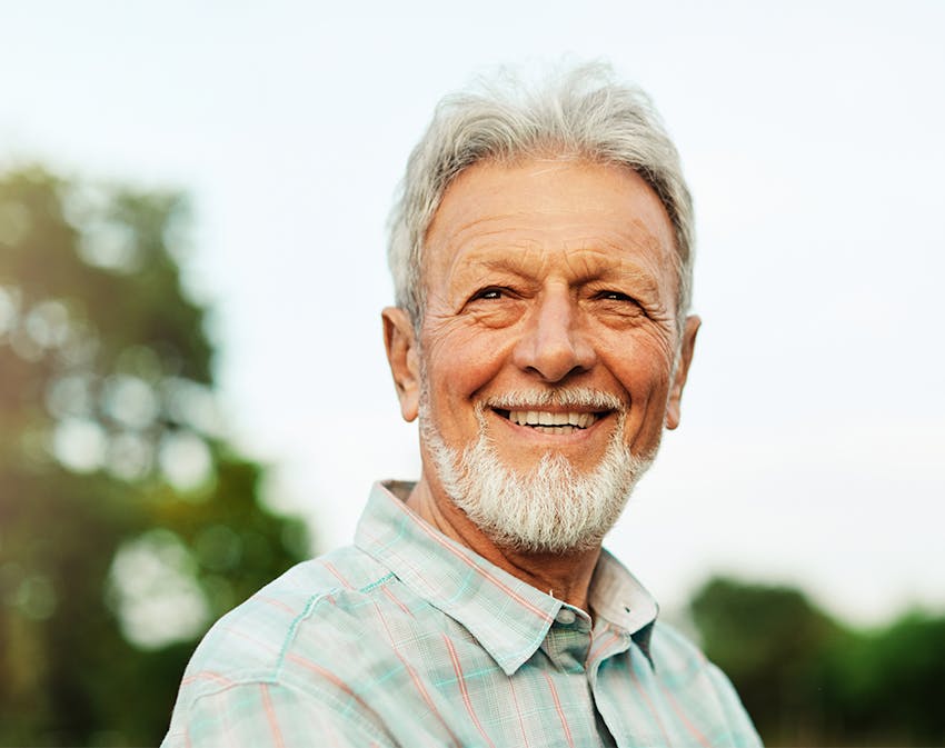 older man smiling