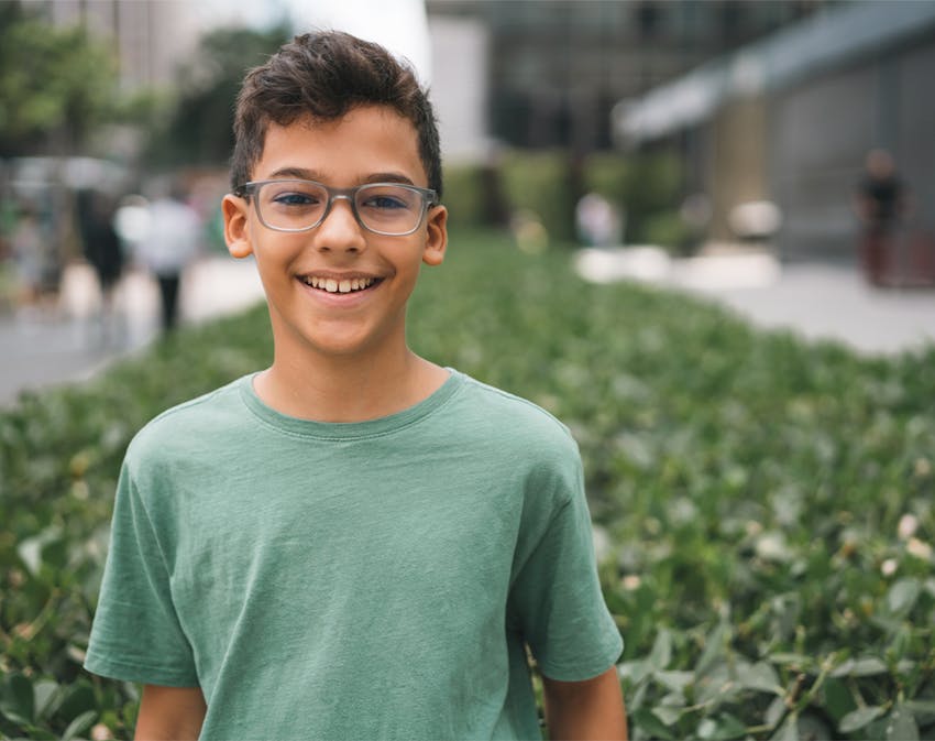 young boy smiling