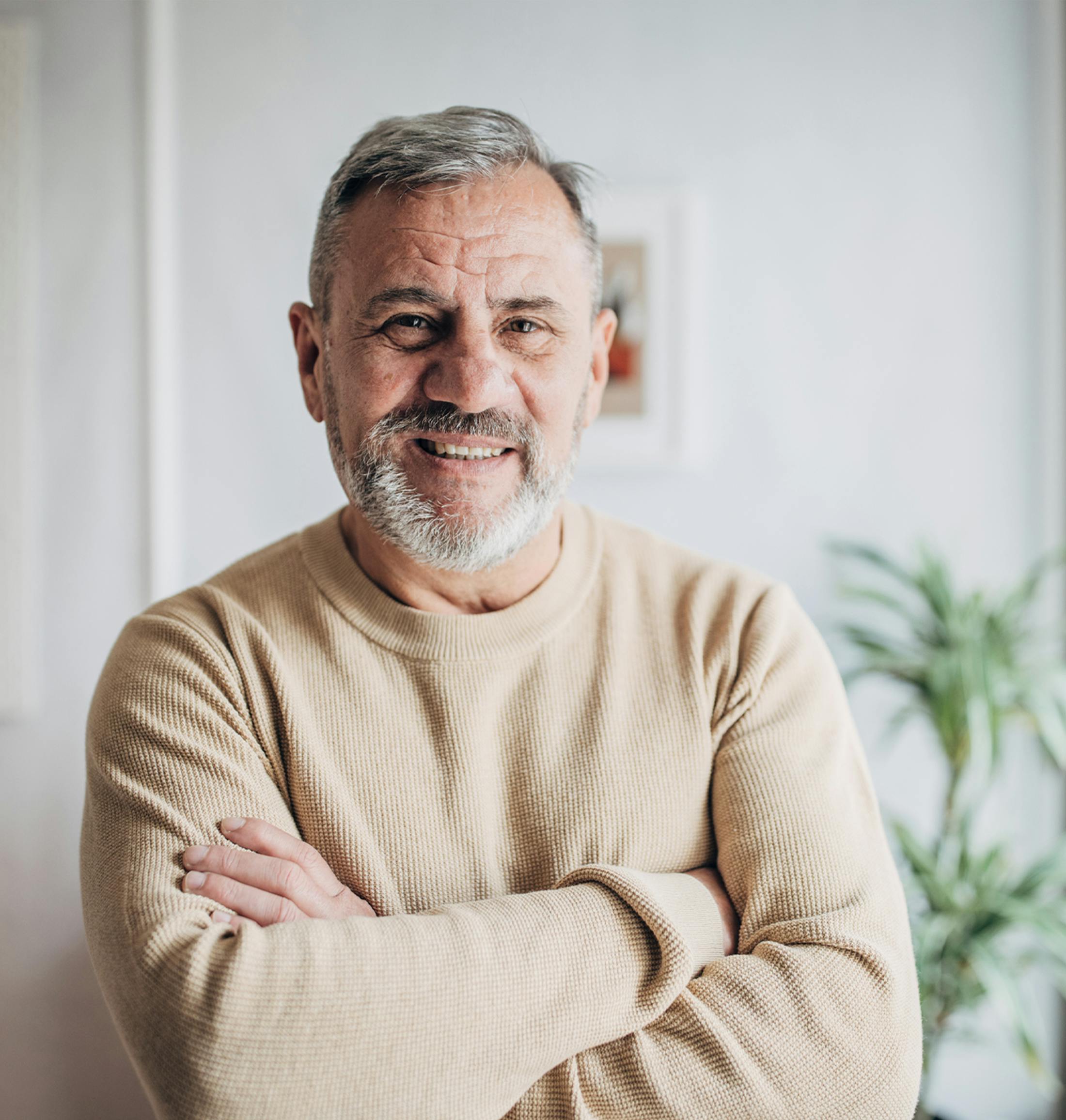 older man smiling