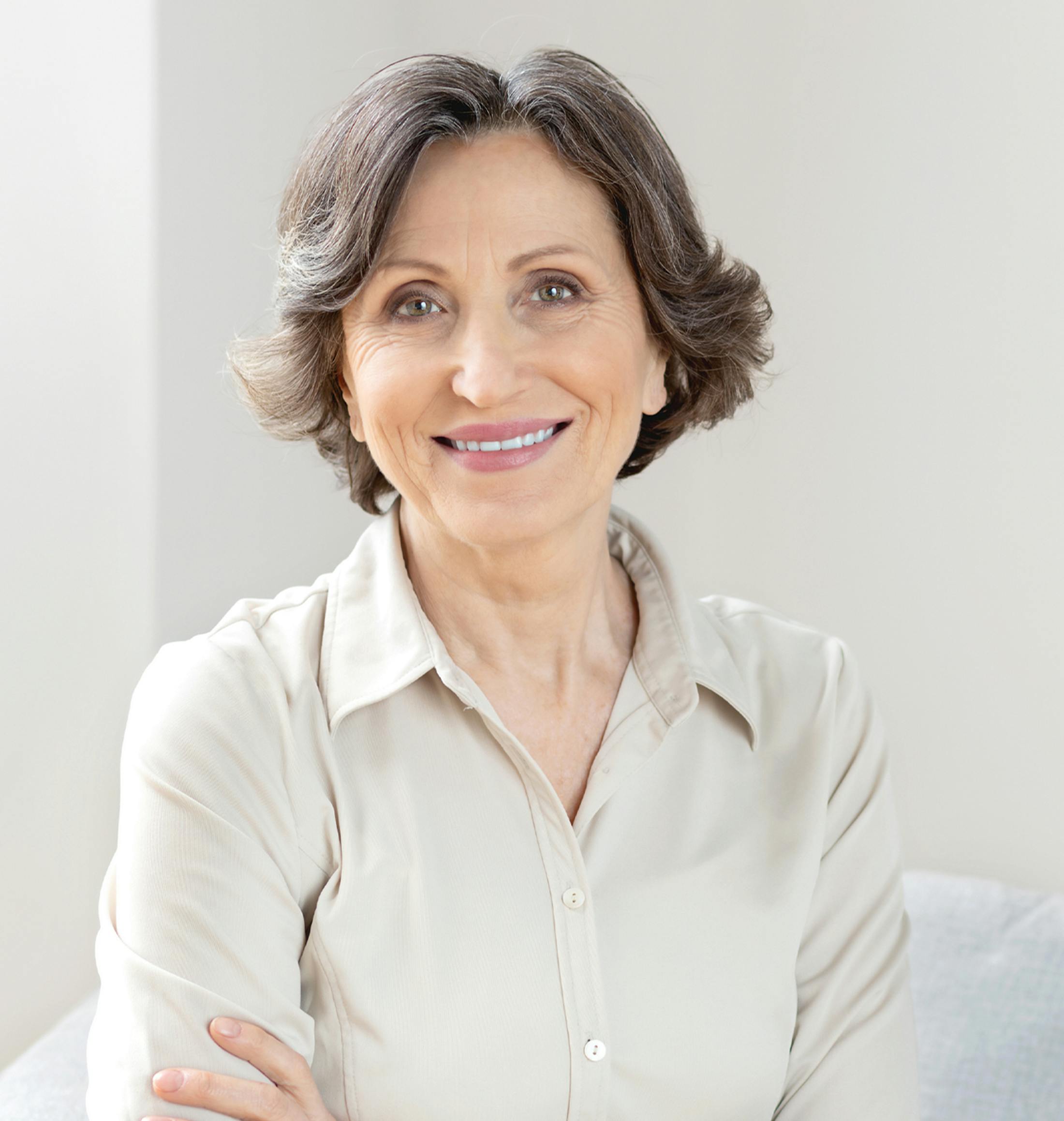 older woman smiling