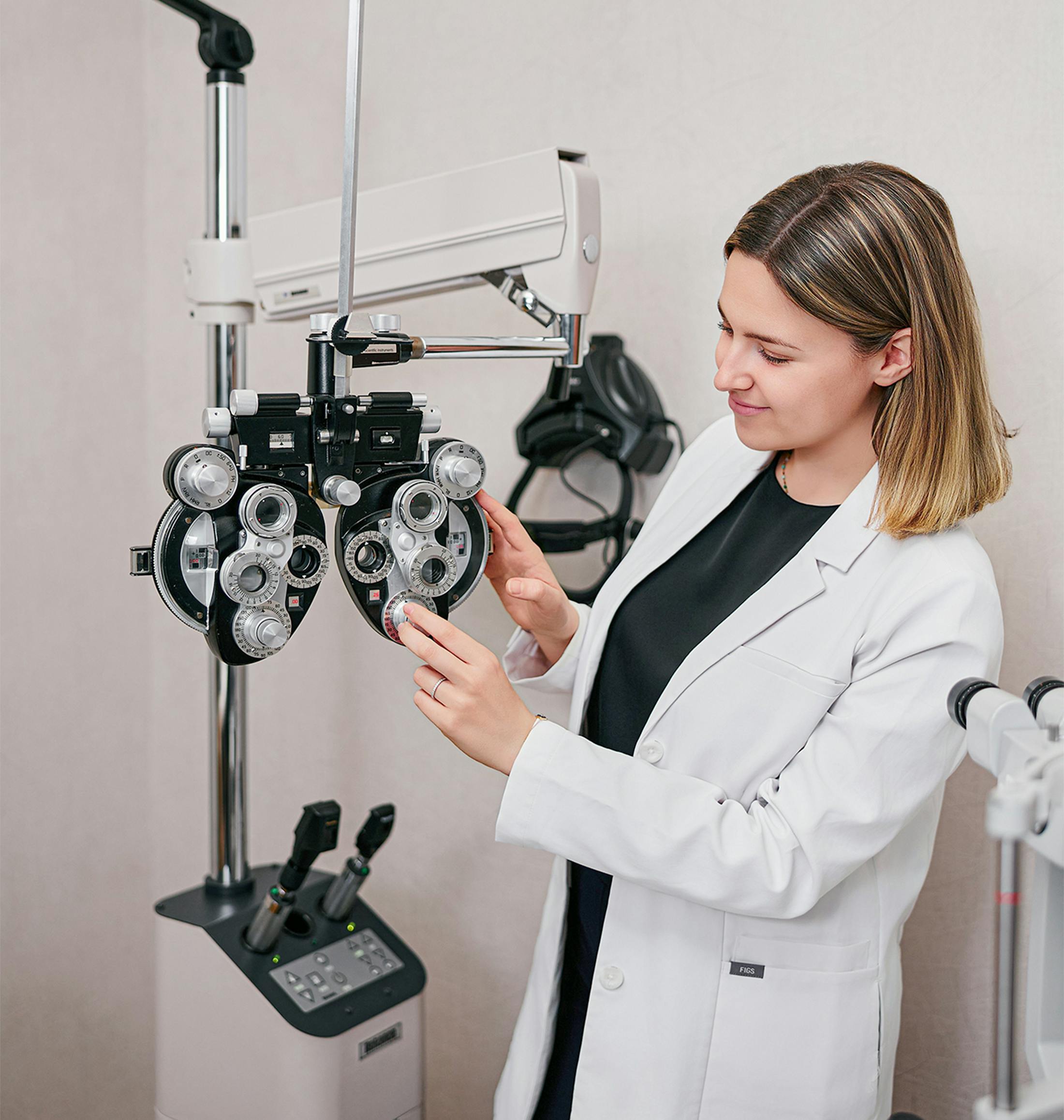 doctor checking a machine