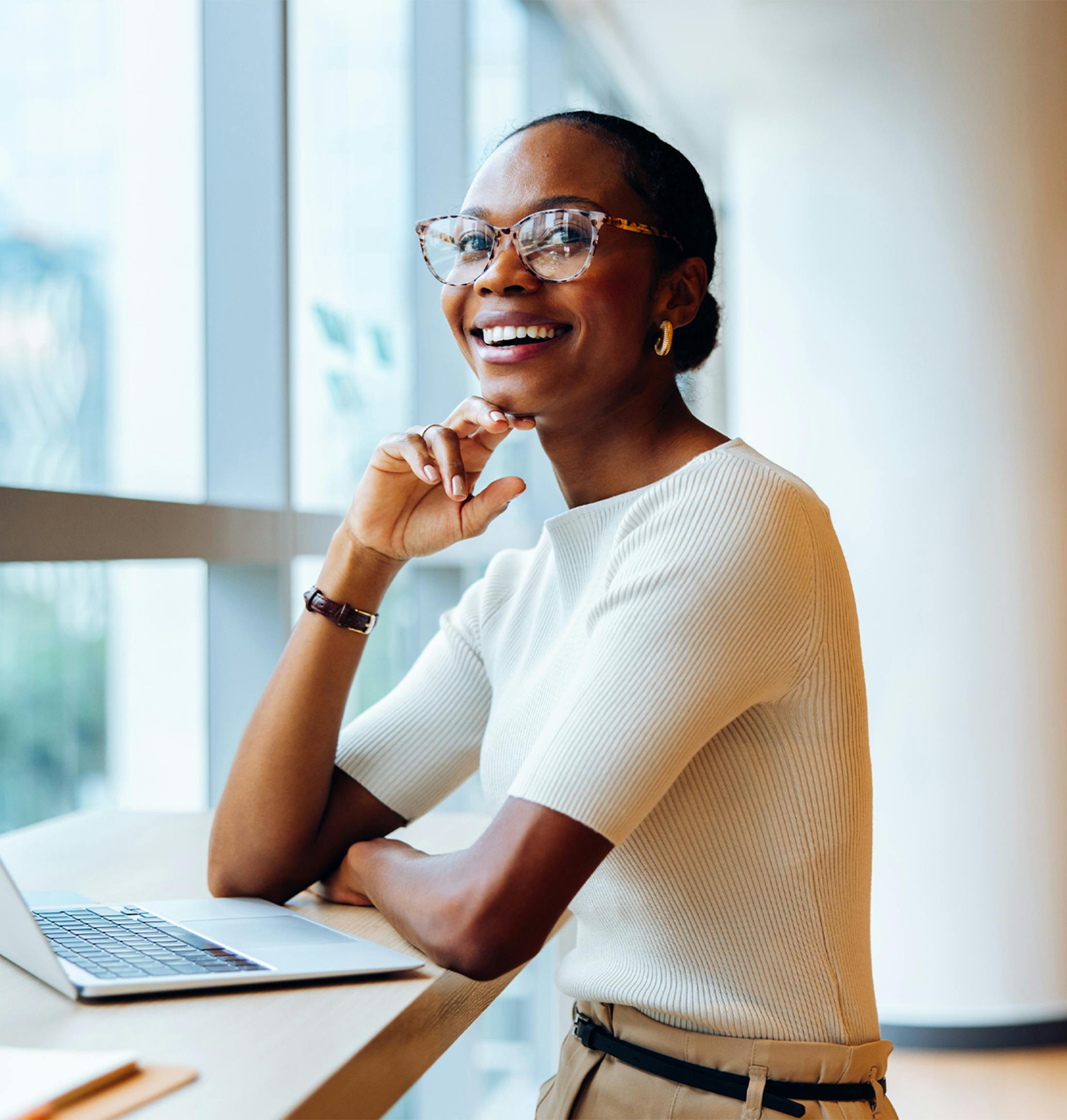 woman smiling