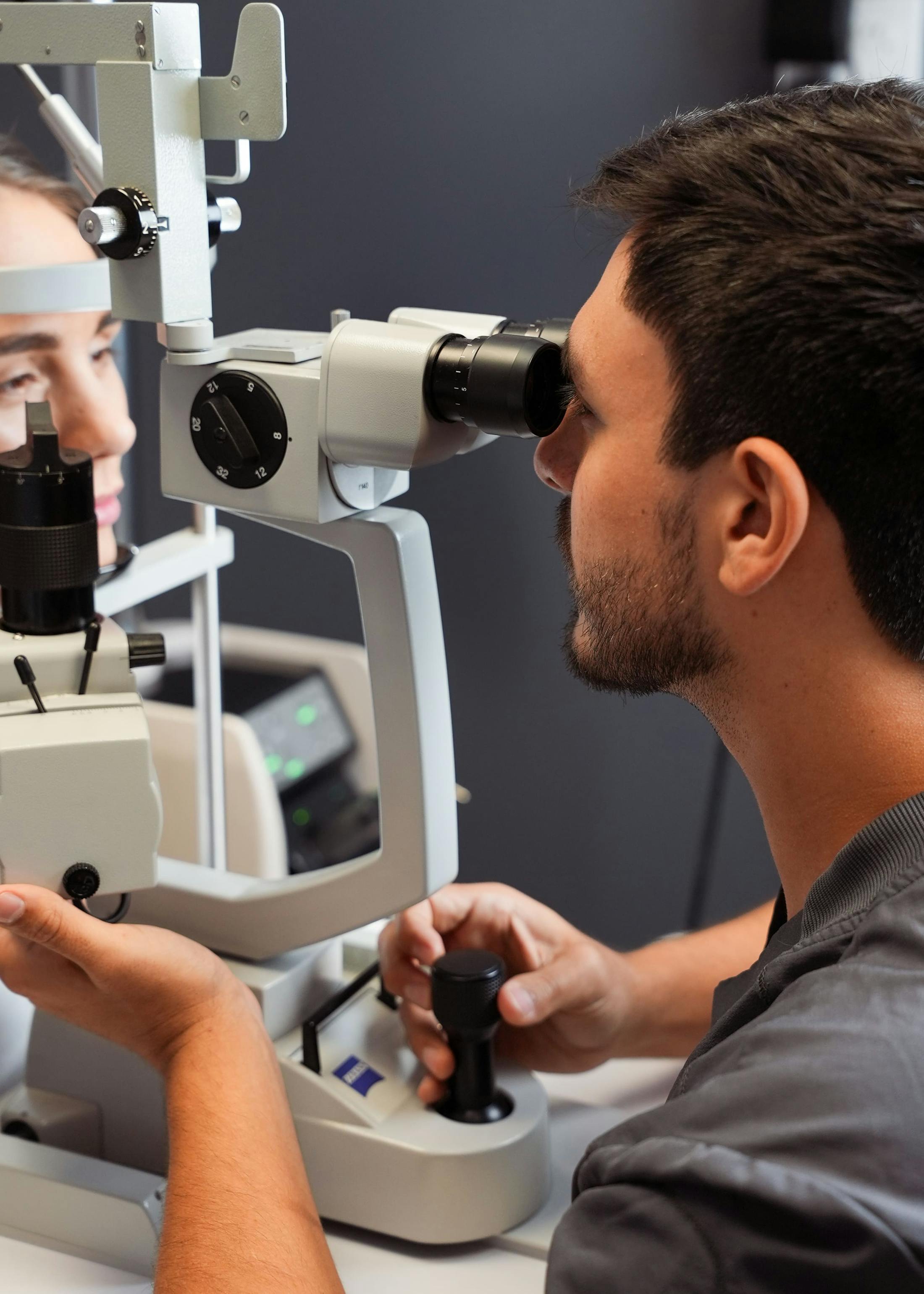 Dr. Wilneff Giving an Eye Exam