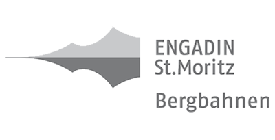 Logo | Engadin St. Moritz Bergbahnen Das Logo der Engadin St. Moritz Bergbahnen in Schwarz-Weiss.