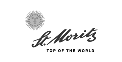 Logo | St Moritz - Top of the World Das Logo von "St Moritz - Top of the World" in Schwarz-Weiss.