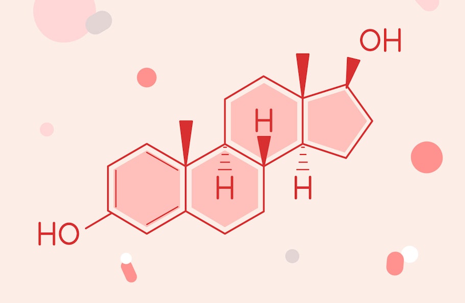 Diagram of the molecular structure of estrogen.