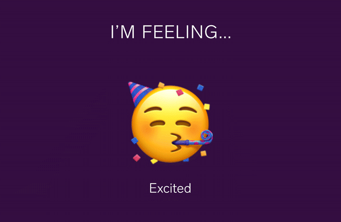 Gif with rotating emojis showing different menstrual cycle emojis