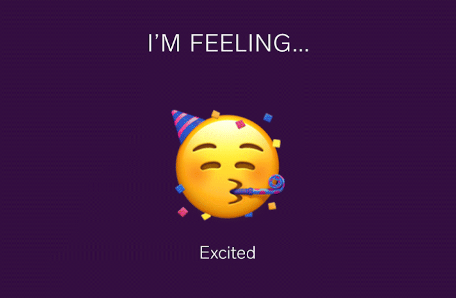 Gif with rotating emojis showing different menstrual cycle emojis