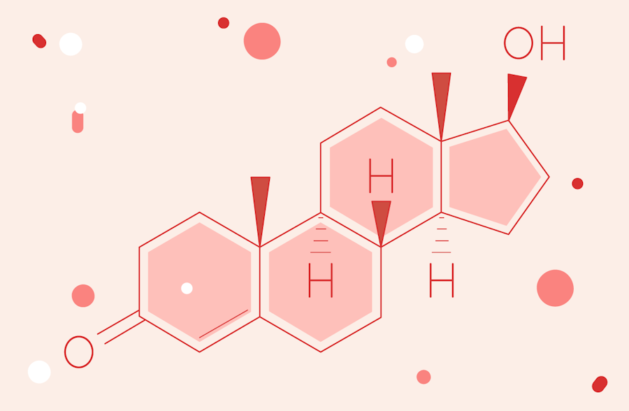 Illustration of the testosterone hormone