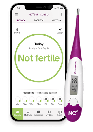 Natural cycles app with thermometer