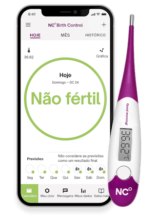 Aplicativo do Natural Cycles com termômetro
