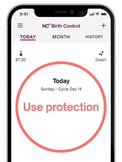 Natural Cycles° Birth Control app showing a red day.