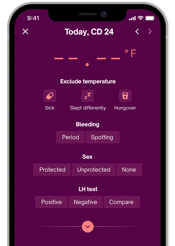 Natural Cycles app showing the Add Data screen.