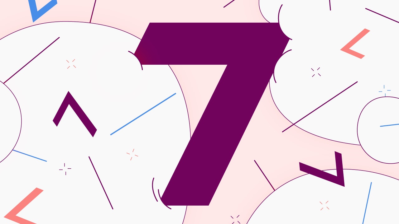 illustration of a number 7 pressed against other round shapes