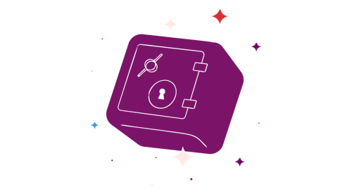 Illustration of a purple safety vault
