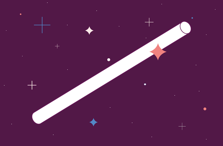 birth control arm implant illustration on purple background