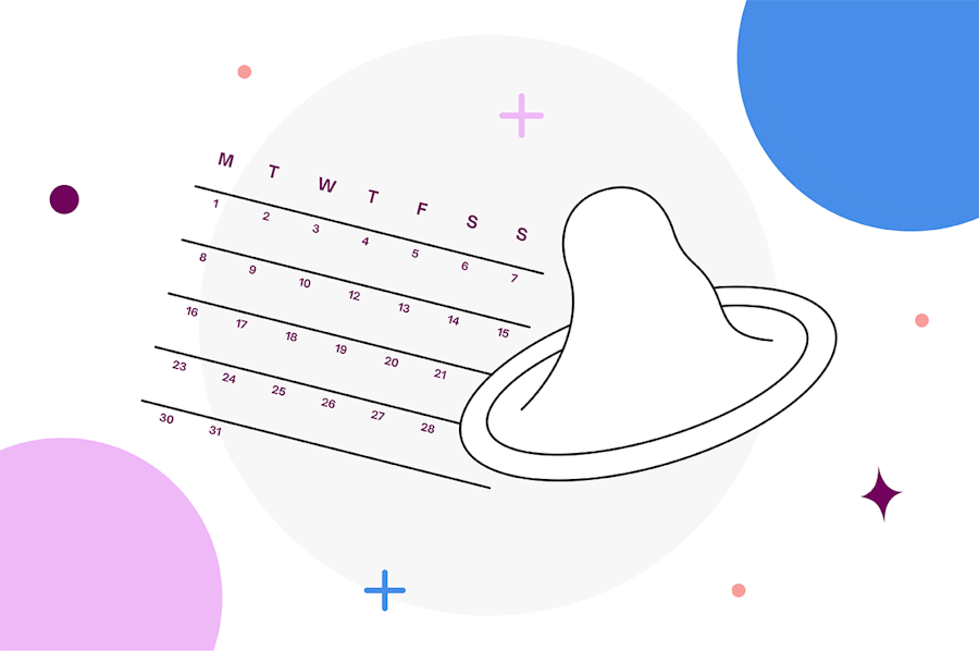 Illustration of a condom and a calendar