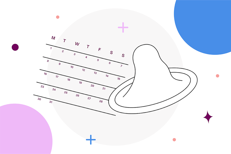 Illustration of a condom and a calendar