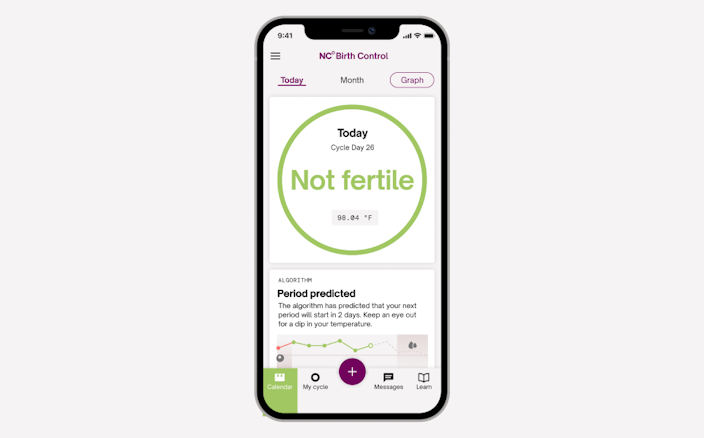 Natural Cycles app on smartphone