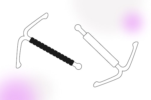 Illustration of hormonal and non-hormonal IUD