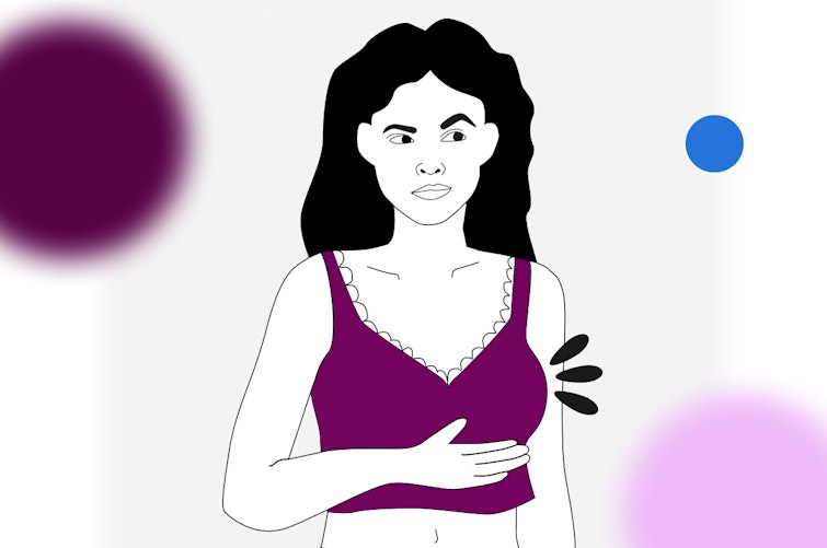 Illustration of women cuppling her breast