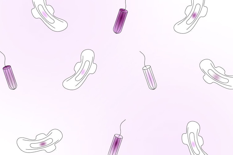 Illustration of pads and tampons