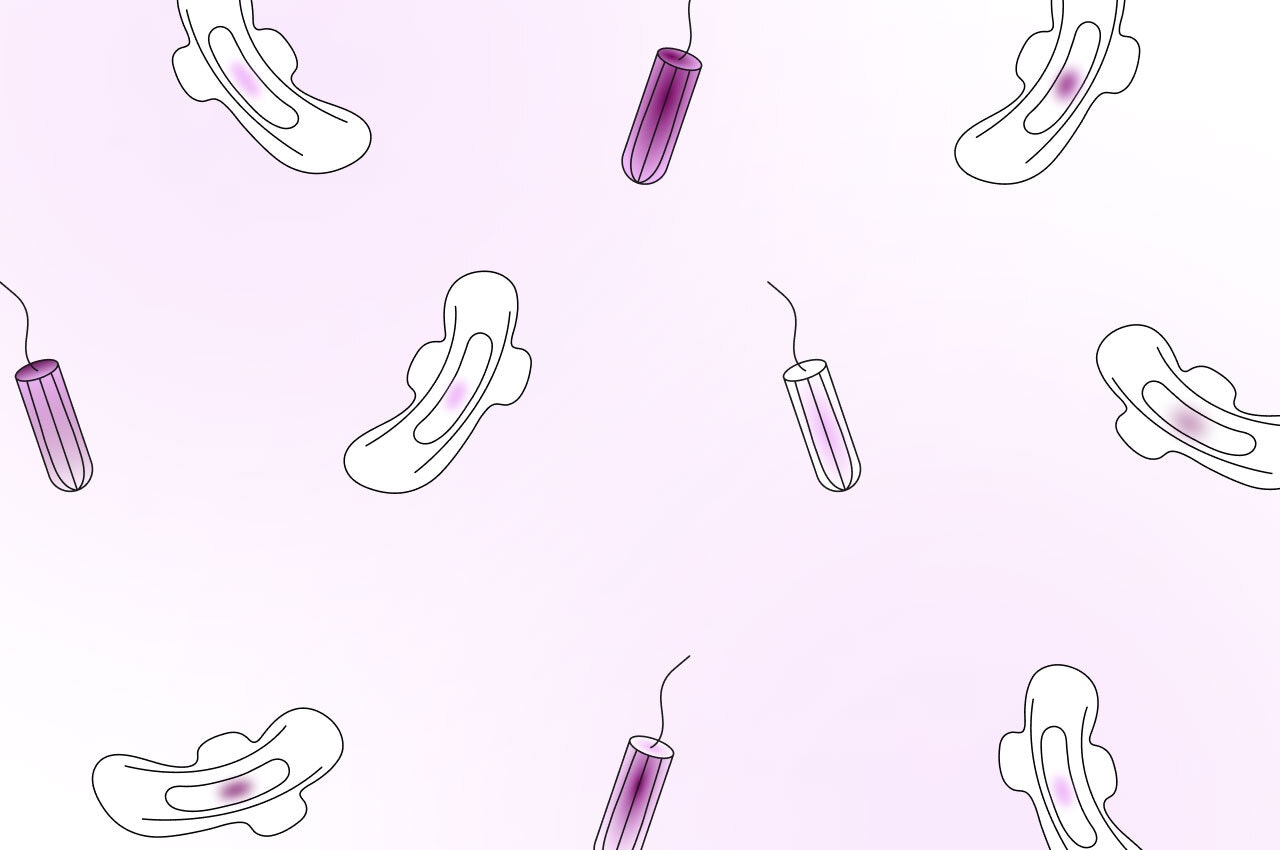 Illustration of pads and tampons