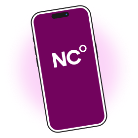 NC° logo on phone screen