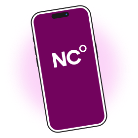NC° logo on phone screen