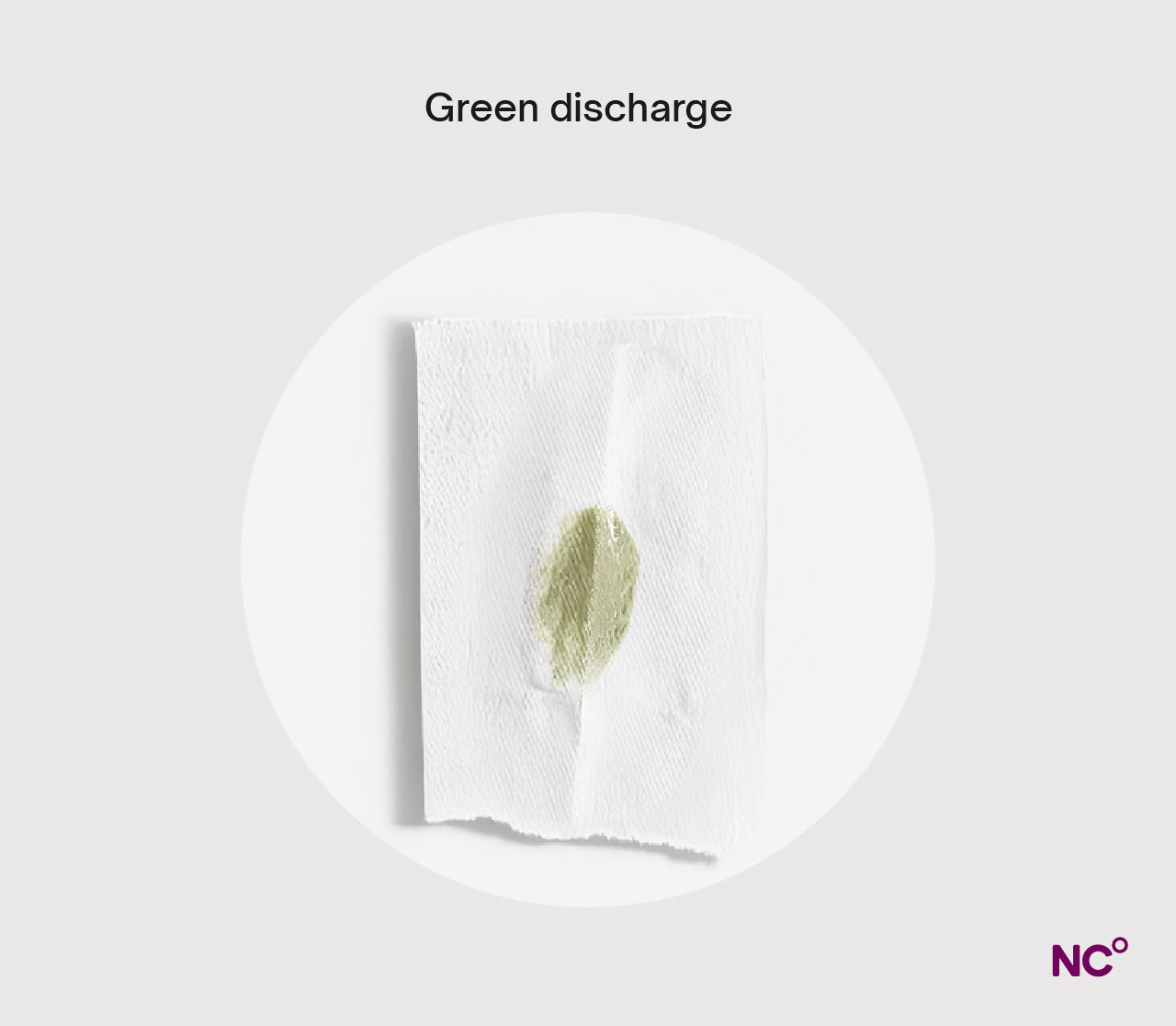 Green discharge on a piece of toilet paper