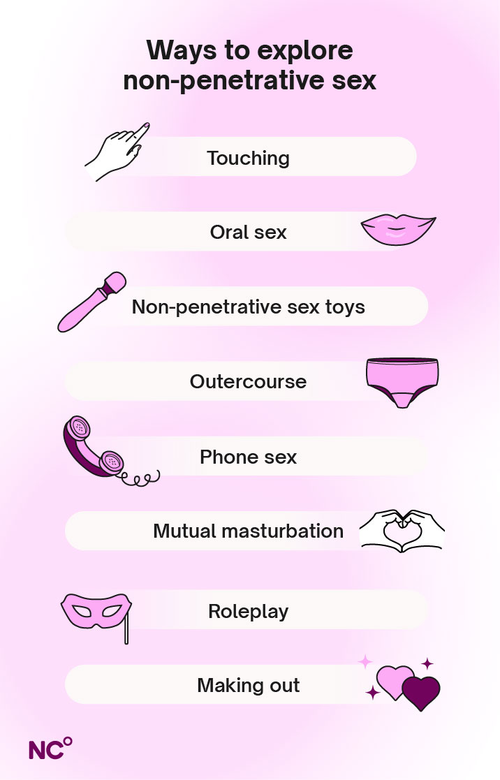 Infographic showing ways to explore non-penetrative sex