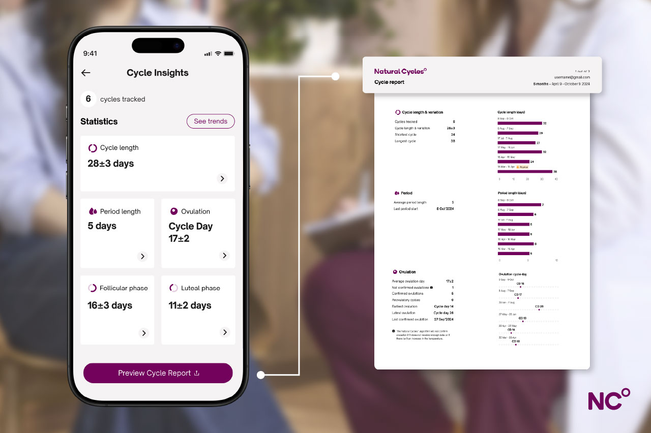 Natural Cycles cycle report feature