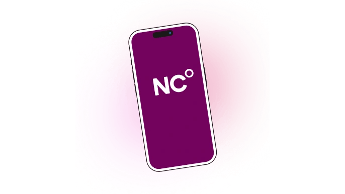 illustration of a phone with natural cycle logo inside