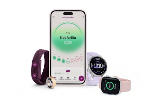 The Natural Cycles app and four compatible wearable devices