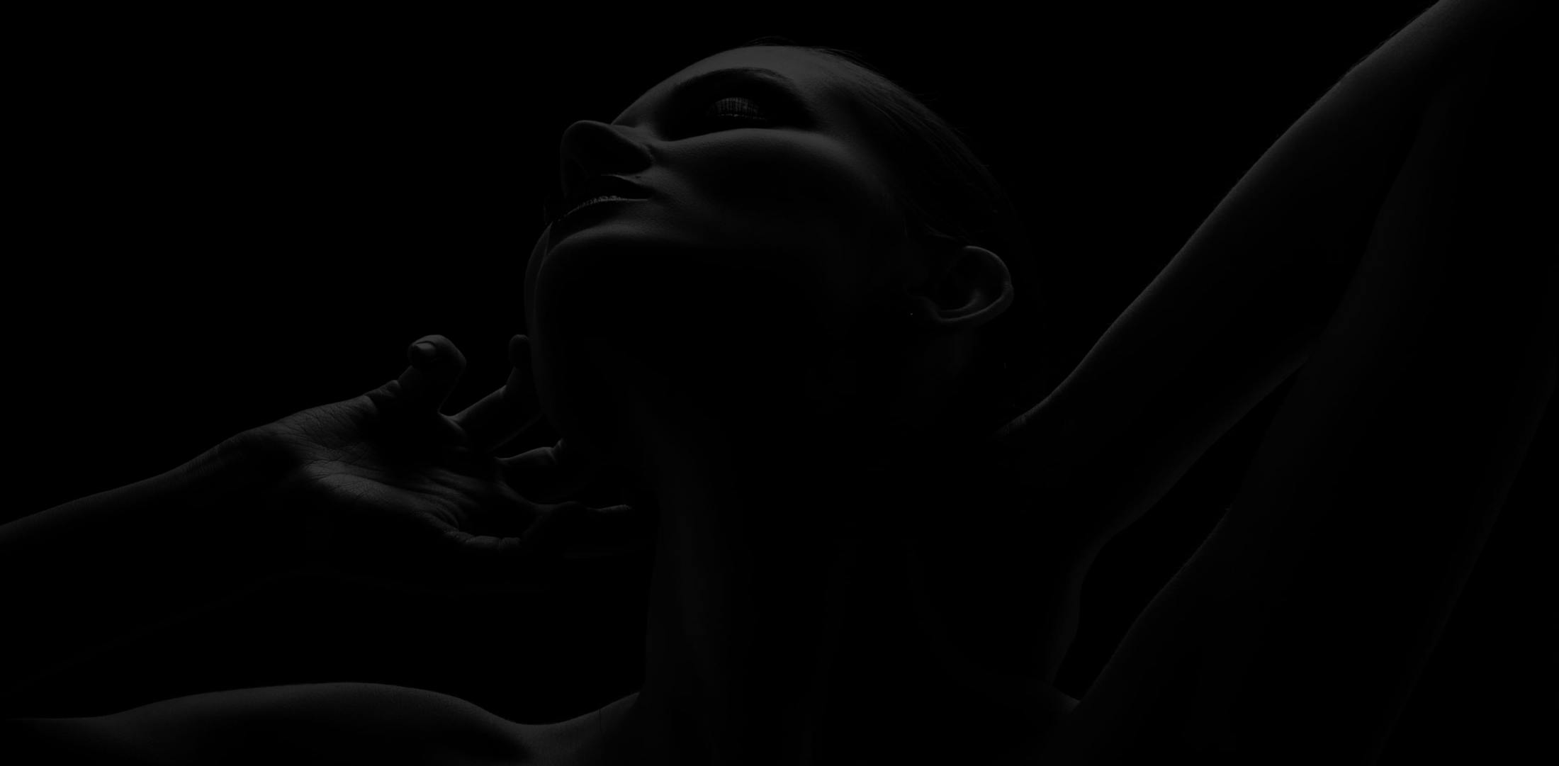 woman in a dark background