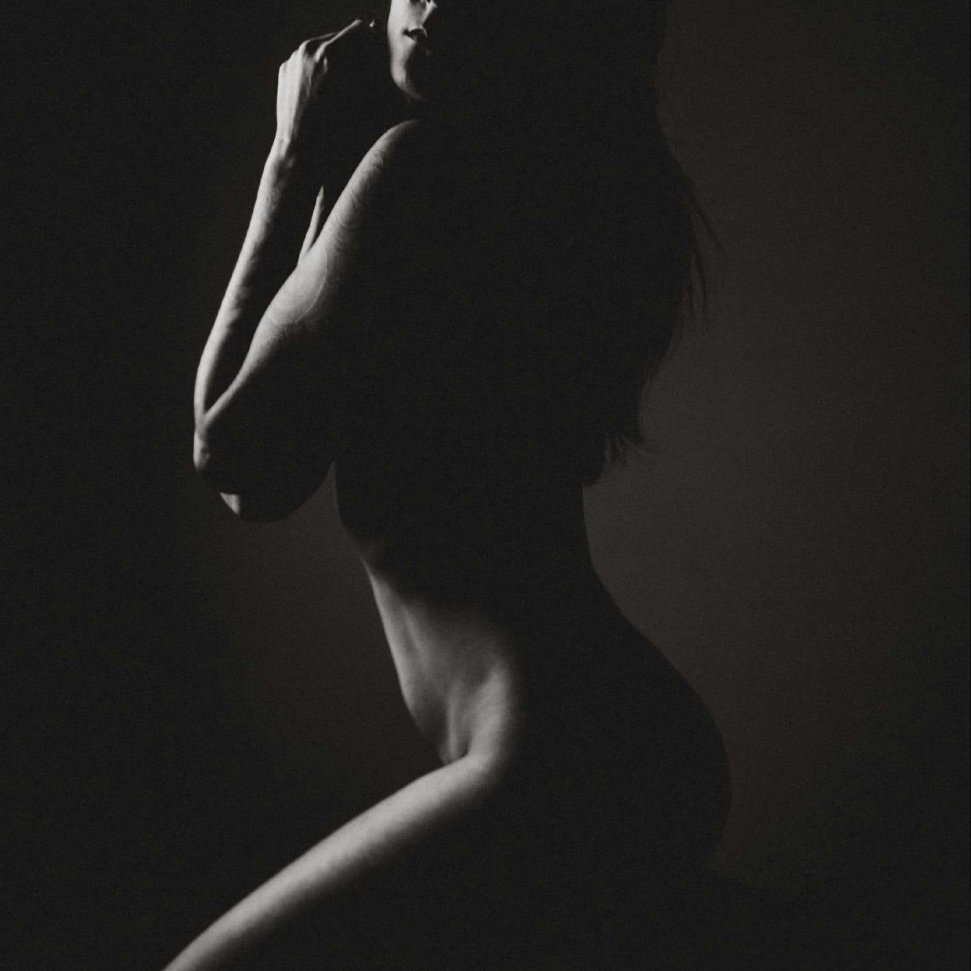 woman sitting on her knees