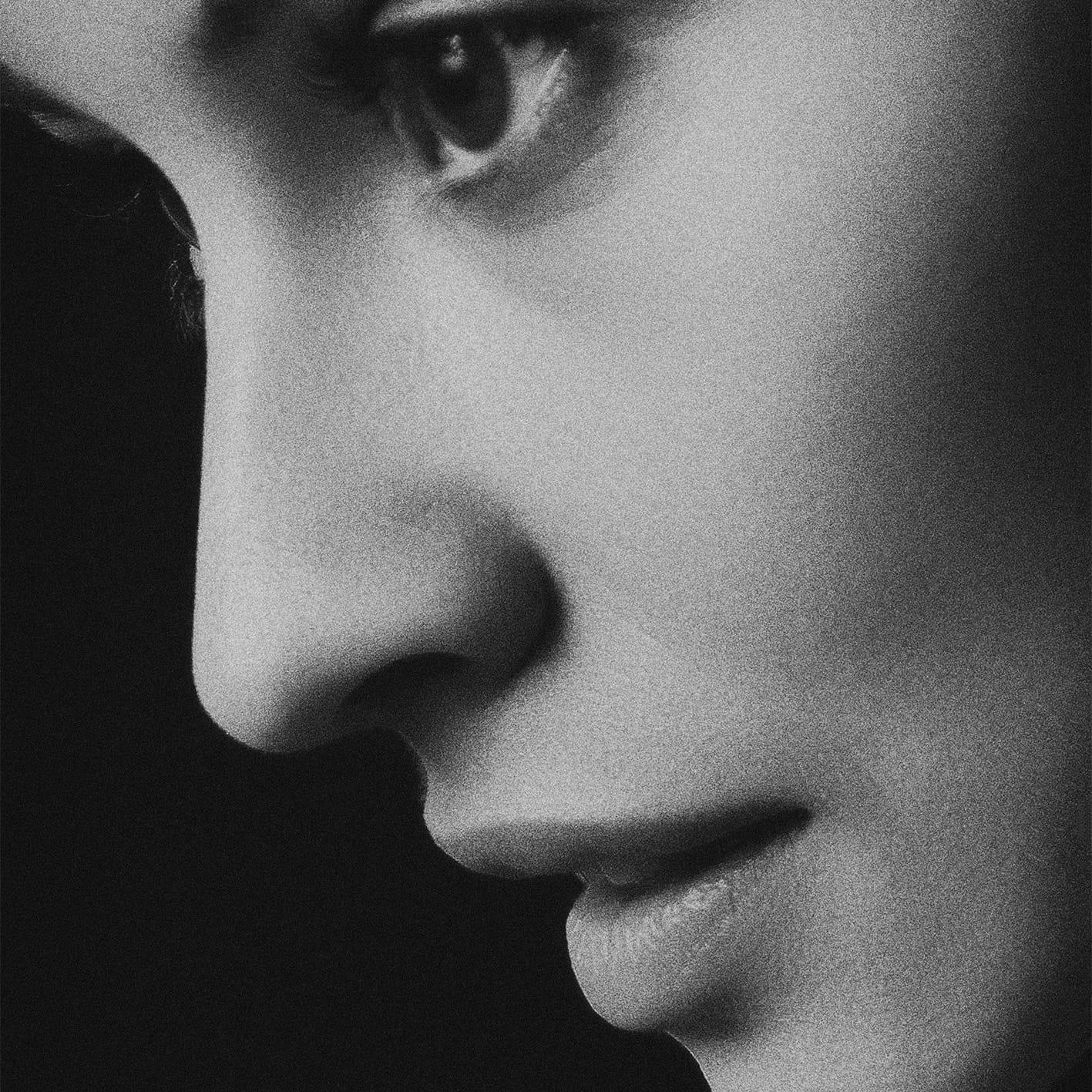 close up of a woman's face