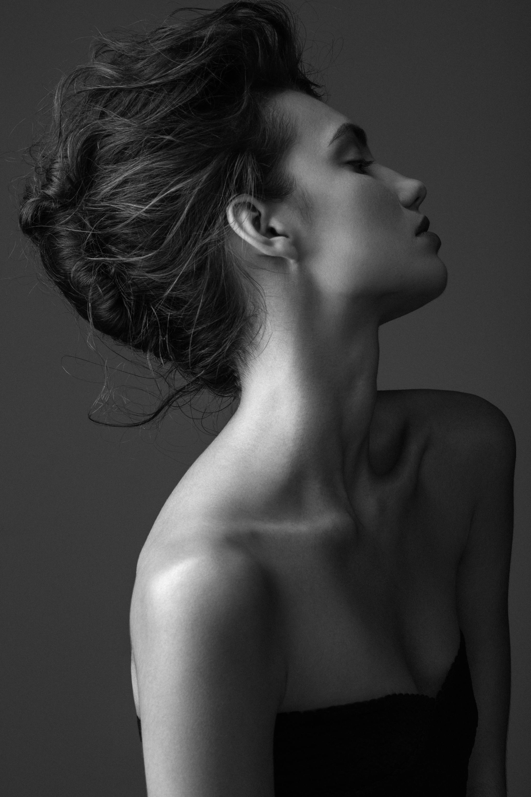 woman looking over her shoulder