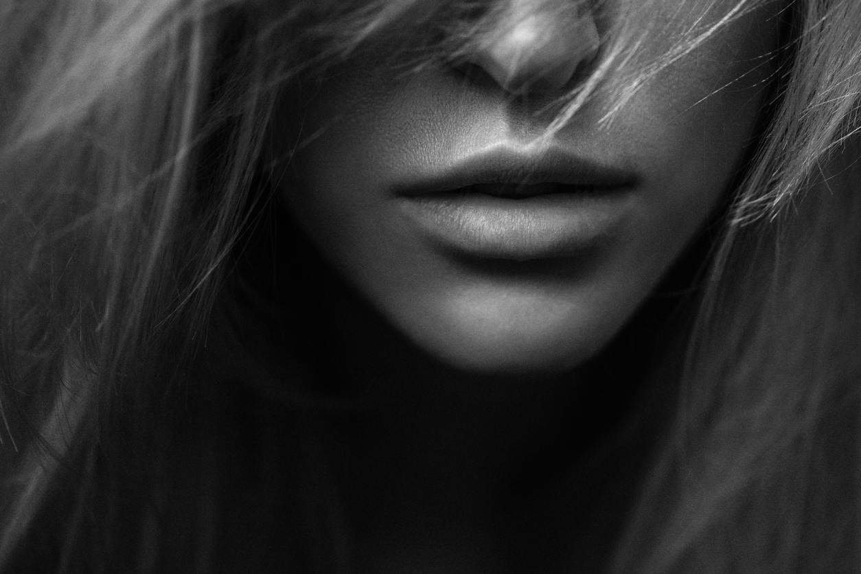 lower half of a woman's face
