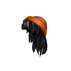 Roblox Orange Beanie with Black Hair Accessory | Hair image