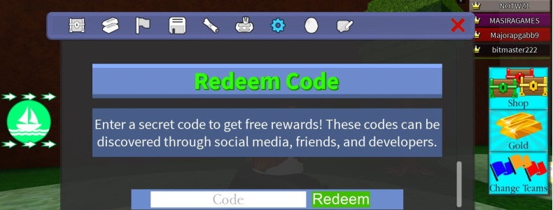 How to redeem Build a Boat for Treasure  codes
