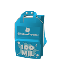 Celebratory backpack @RobloxEspanol Roblox Promo Code: 100MILSEGUIDORES