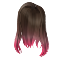 Wavy Brown Curls With Pink image