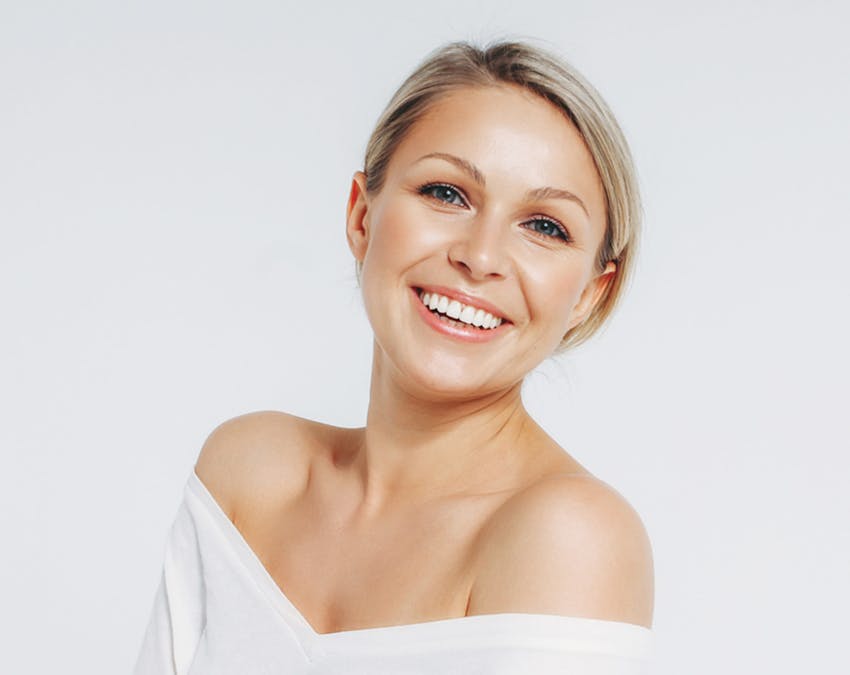 smiling blonde woman