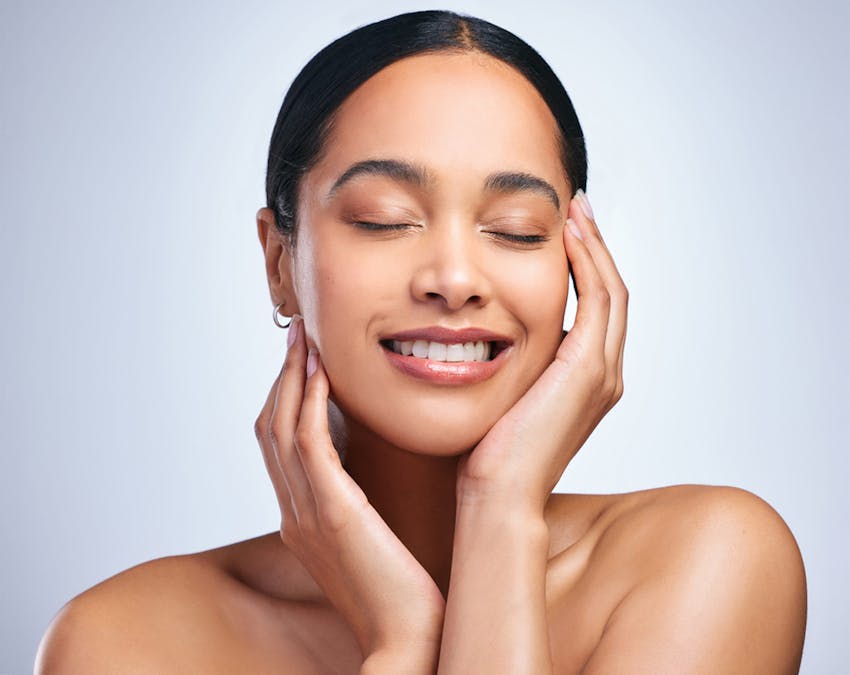 woman with her eyes closed